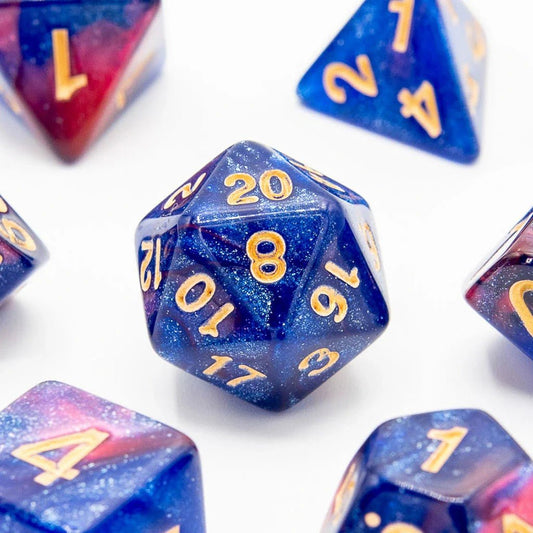 Berry Cosmos | Acrylic Dice | 7 Piece Set - Tabletop Dominion - We Print Miniatures