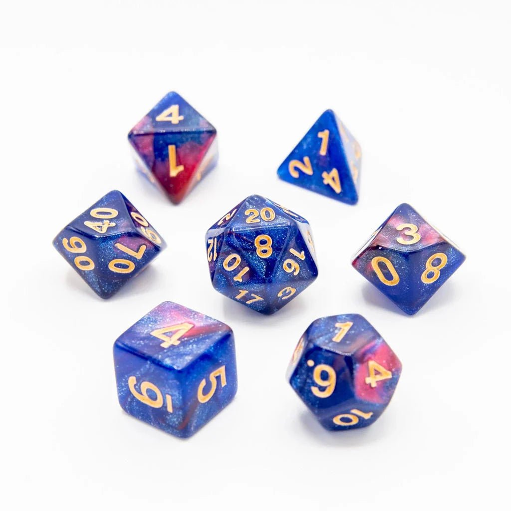 Berry Cosmos | Acrylic Dice | 7 Piece Set - Tabletop Dominion - We Print Miniatures