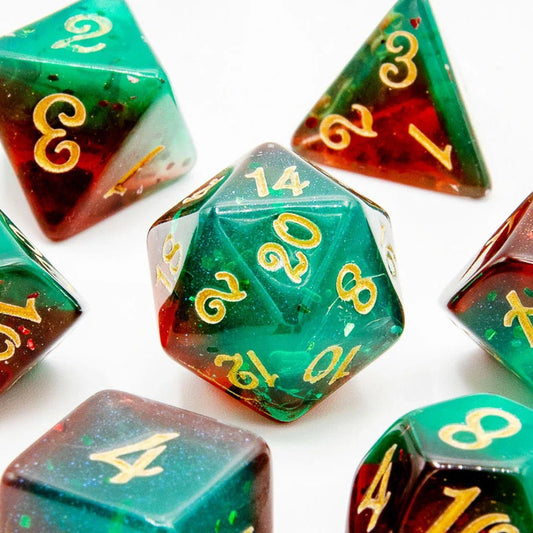 Berry Wave | Acrylic Dice | 7 Piece Set - Tabletop Dominion - We Print Miniatures