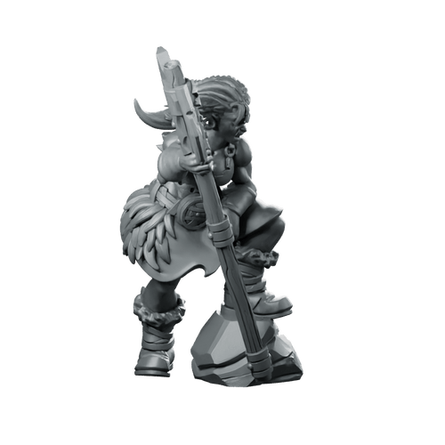Berserk Female Orc Miniature Warrior Barbarian Axe - CastNPlay - We Print Miniatures