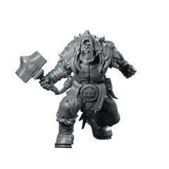 Berserk Human Miniature Roaring Barbarian Mallet Warrior - CastNPlay - We Print Miniatures