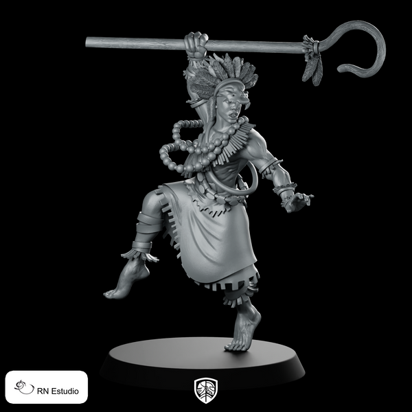 Bhekizizwe Mthembu Mayan Miniature Druid Warrior Hero Figure