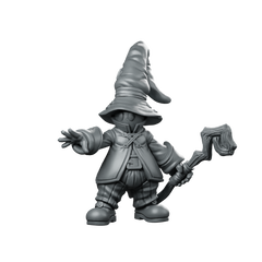 Fantasy Wizard Biboru Mage Miniature Chibi Comical Spellcaster Miniature 360 Spin 01