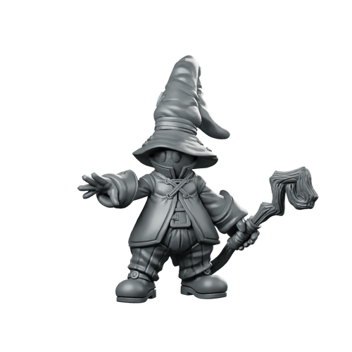 Fantasy Wizard Biboru Mage Miniature Chibi Comical Spellcaster Miniature 360 Spin 01