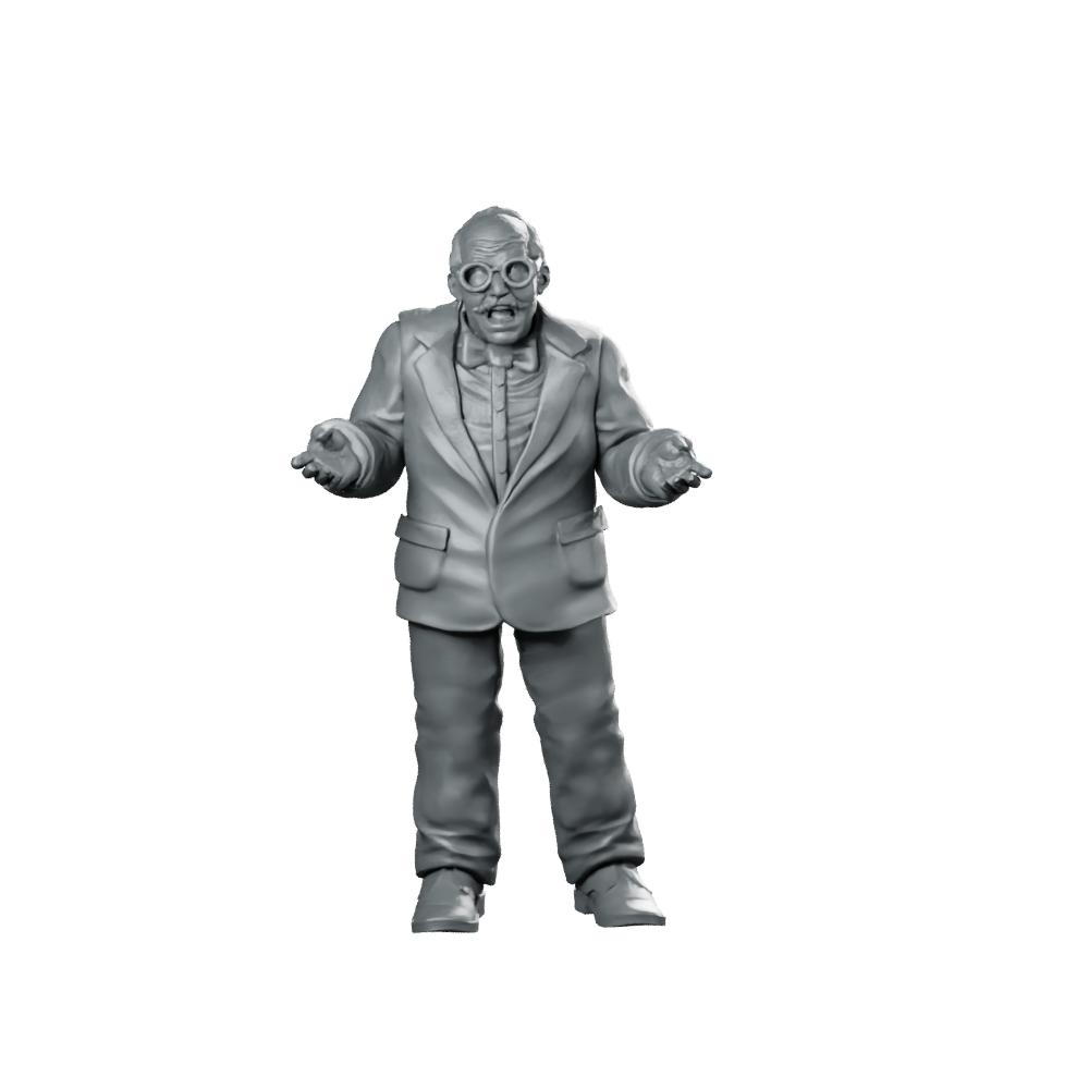 Bigsie Dollar Cyberpunk Miniature Greedy Boss Villain Miniature 360 Spin 01