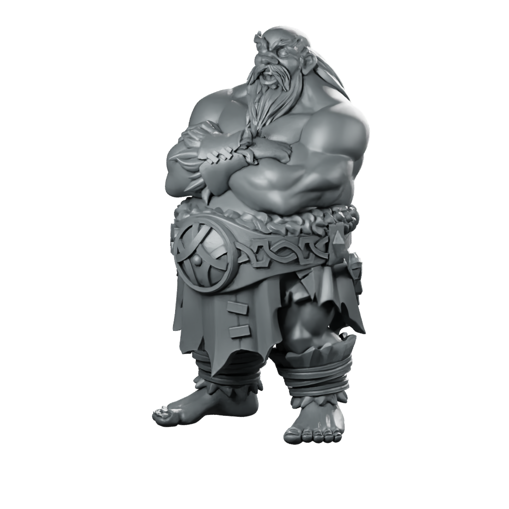 Big Man Miniature Brutal Fantasy Warrior Bruiser Miniature 360 Spin 01
