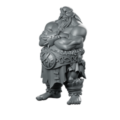 Big Man Miniature Brutal Fantasy Warrior Bruiser Miniature 360 Spin 01