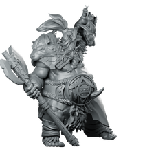 Big Old Orc Miniature Savage Warboss Axe Miniature 360 Spin 02