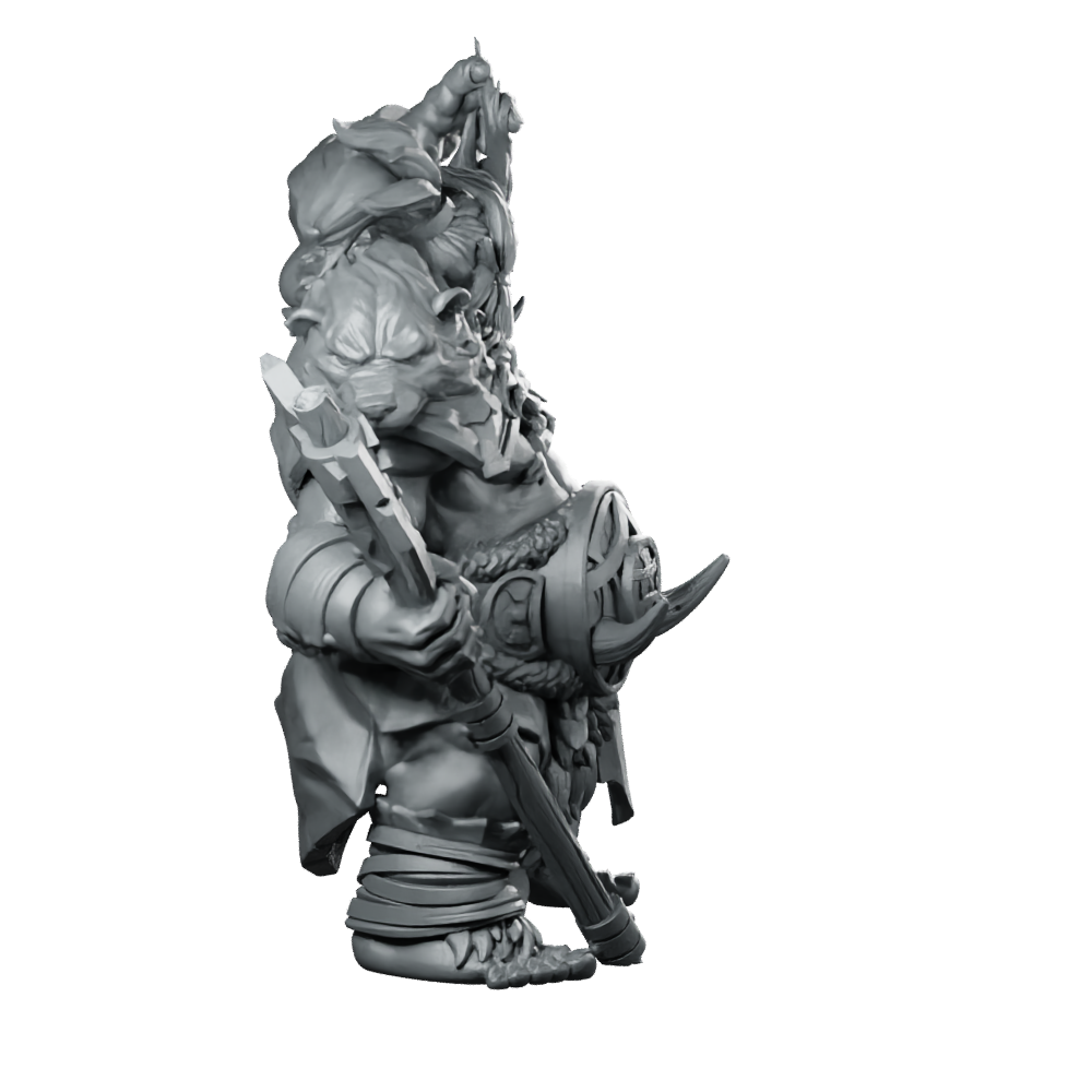 Big Old Orc Miniature Savage Warboss Axe Miniature 360 Spin 03