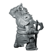 Big Old Orc Miniature Savage Warboss Axe Miniature 360 Spin 04