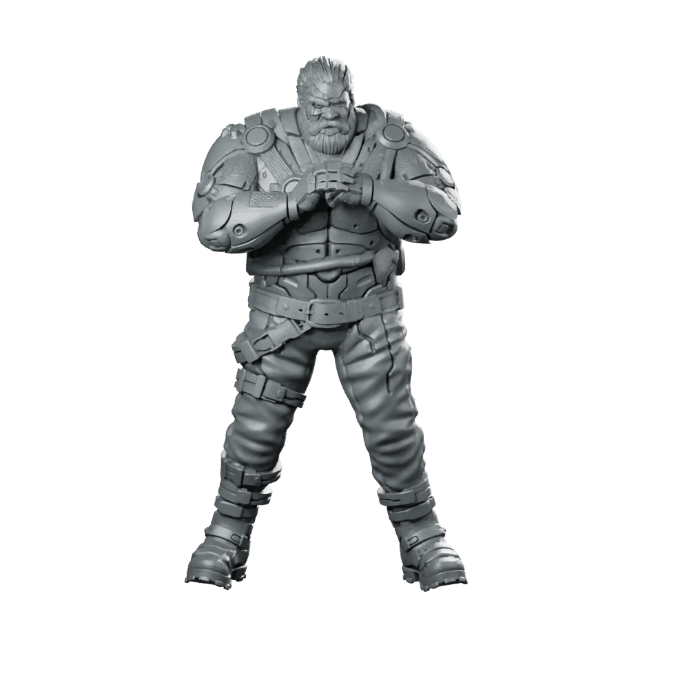 Big Rig 01 Cyberpunk Miniature Armored Brawler Enforcer Miniature 360 Spin 01