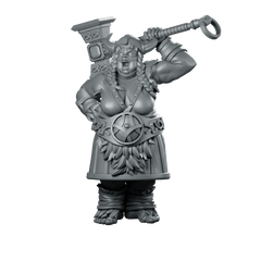 Big Woman Miniature Hammer - Wielding Barbarian Warrior - CastNPlay - We Print Miniatures