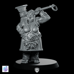 Big Woman Miniature Hammer - Wielding Barbarian Warrior - CastNPlay - We Print Miniatures