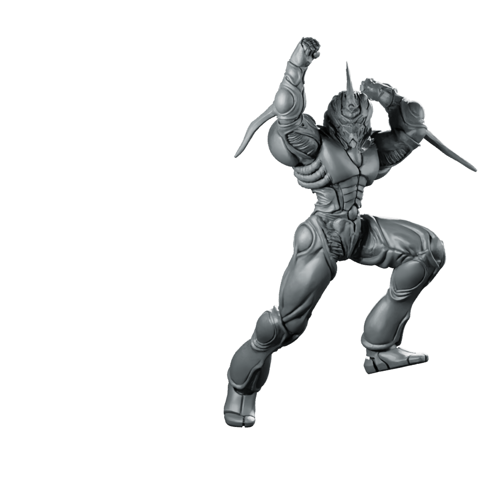 Bio Techno Man Zero 3 Miniature Cybernetic Warrior - Papsikels Miniatures - We Print Miniatures