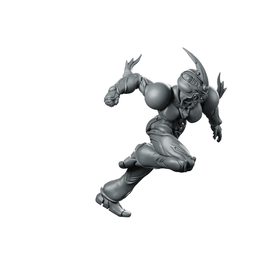 Bio Techno Woman 1 C Miniature Cyborg Runner Miniature 360 Spin 02