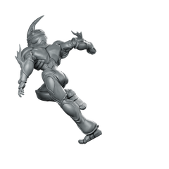 Bio Techno Woman 1 C Miniature Cyborg Runner Miniature 360 Spin 06