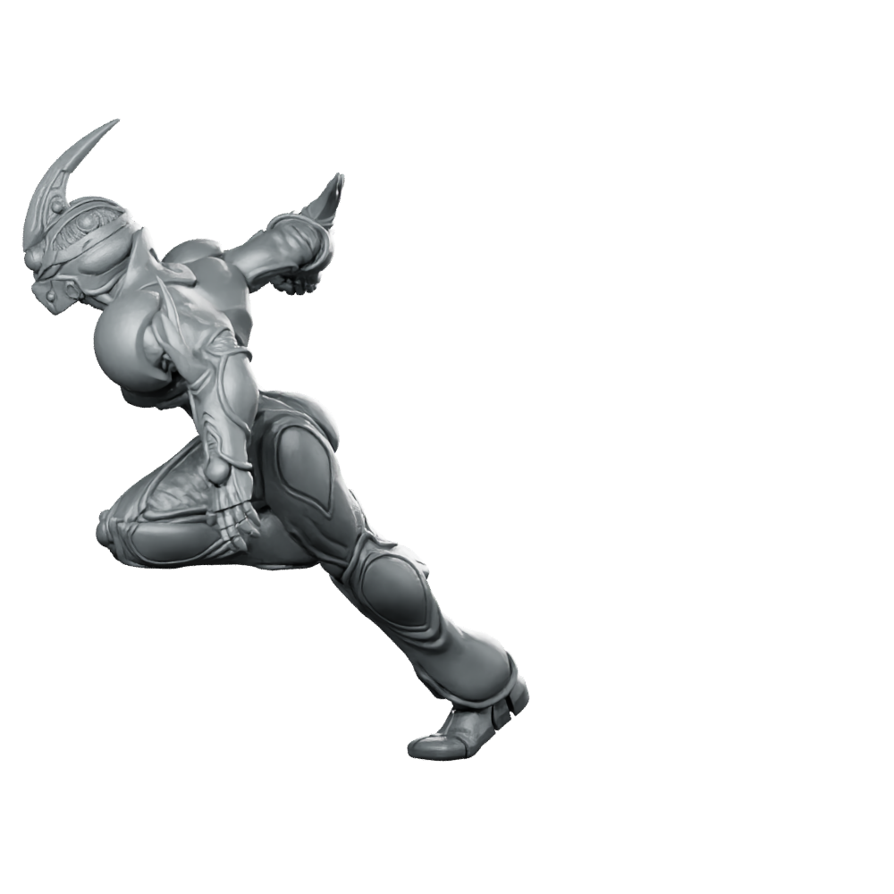 Bio Techno Woman 1 C Miniature Cyborg Runner Miniature 360 Spin 07