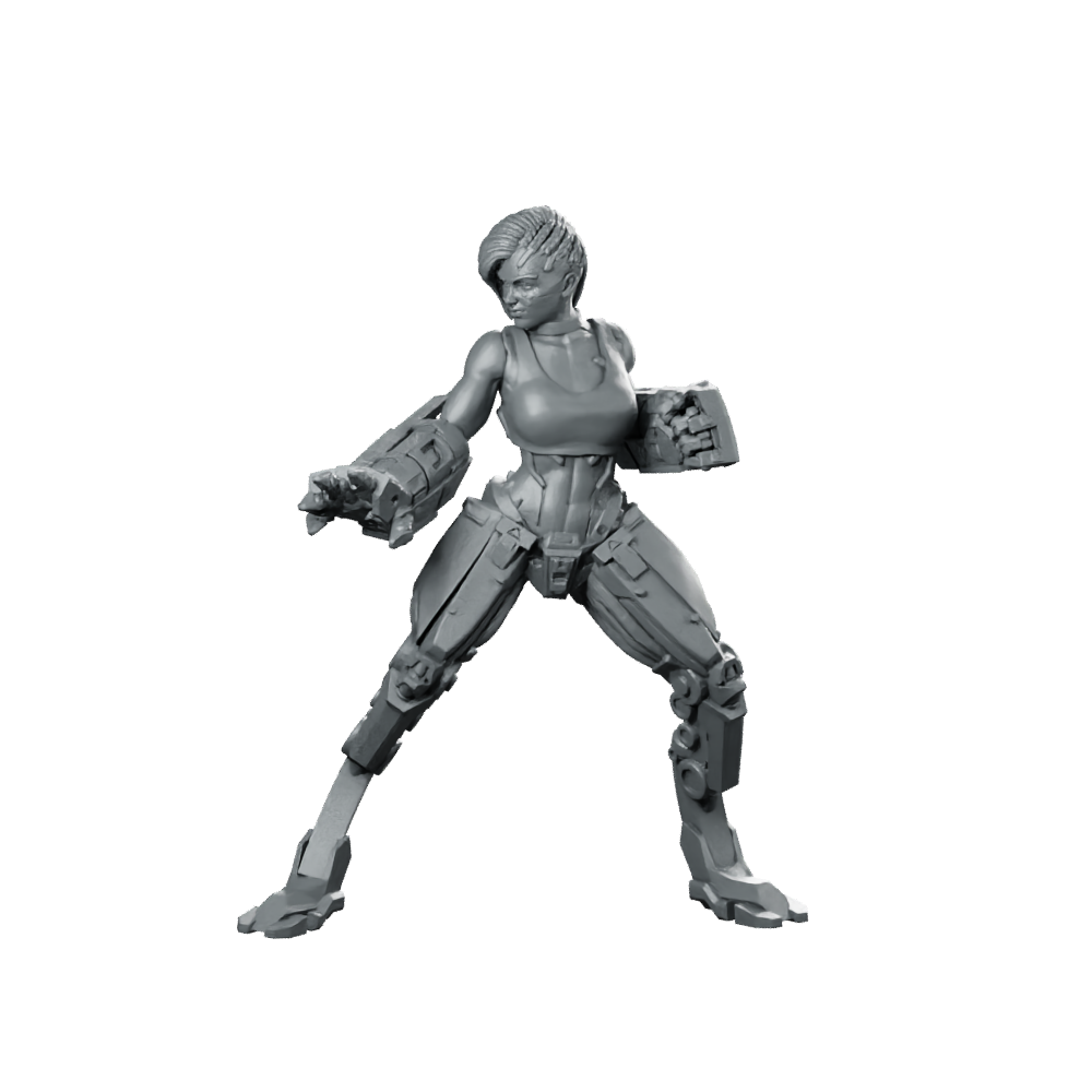 Bizzyv1 Miniature Cyborg Gunslinger Miniature 360 Spin 01