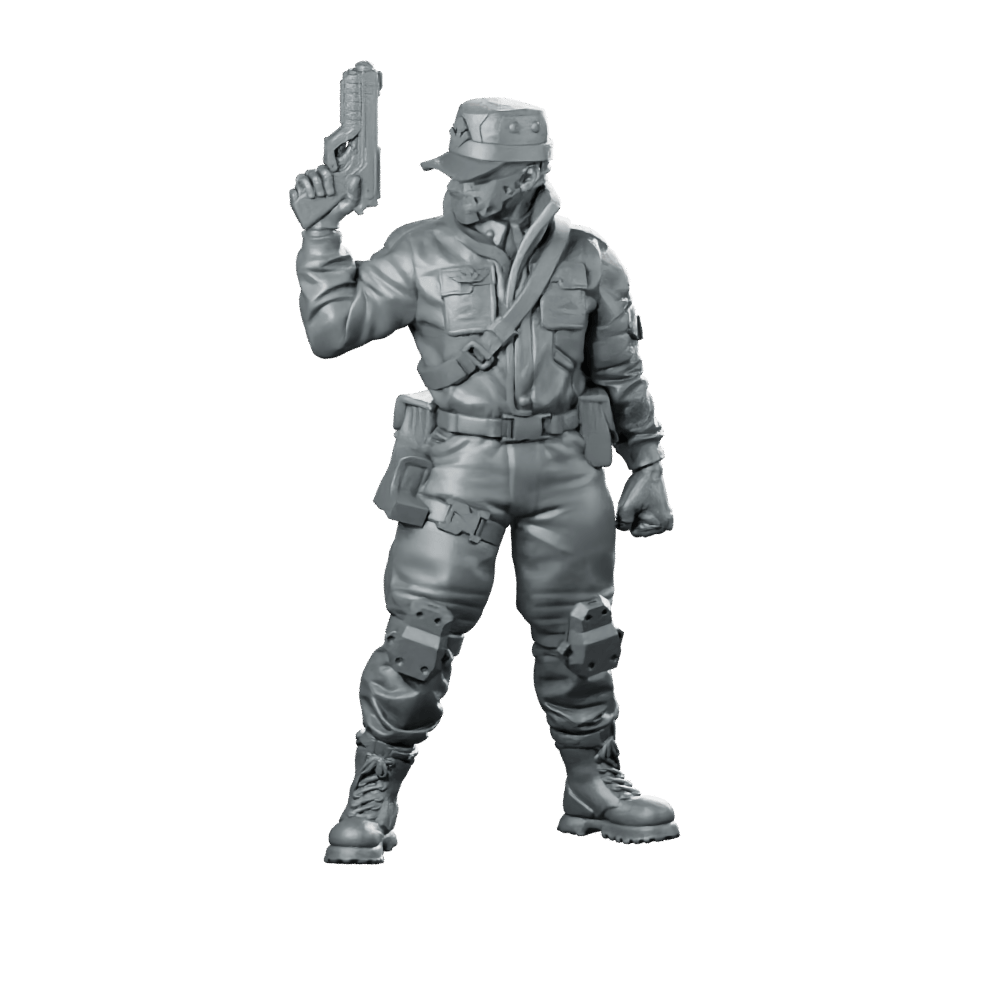 Black Cell V1 Miniature Masked Trooper Pistol - UNIT9 - We Print Miniatures