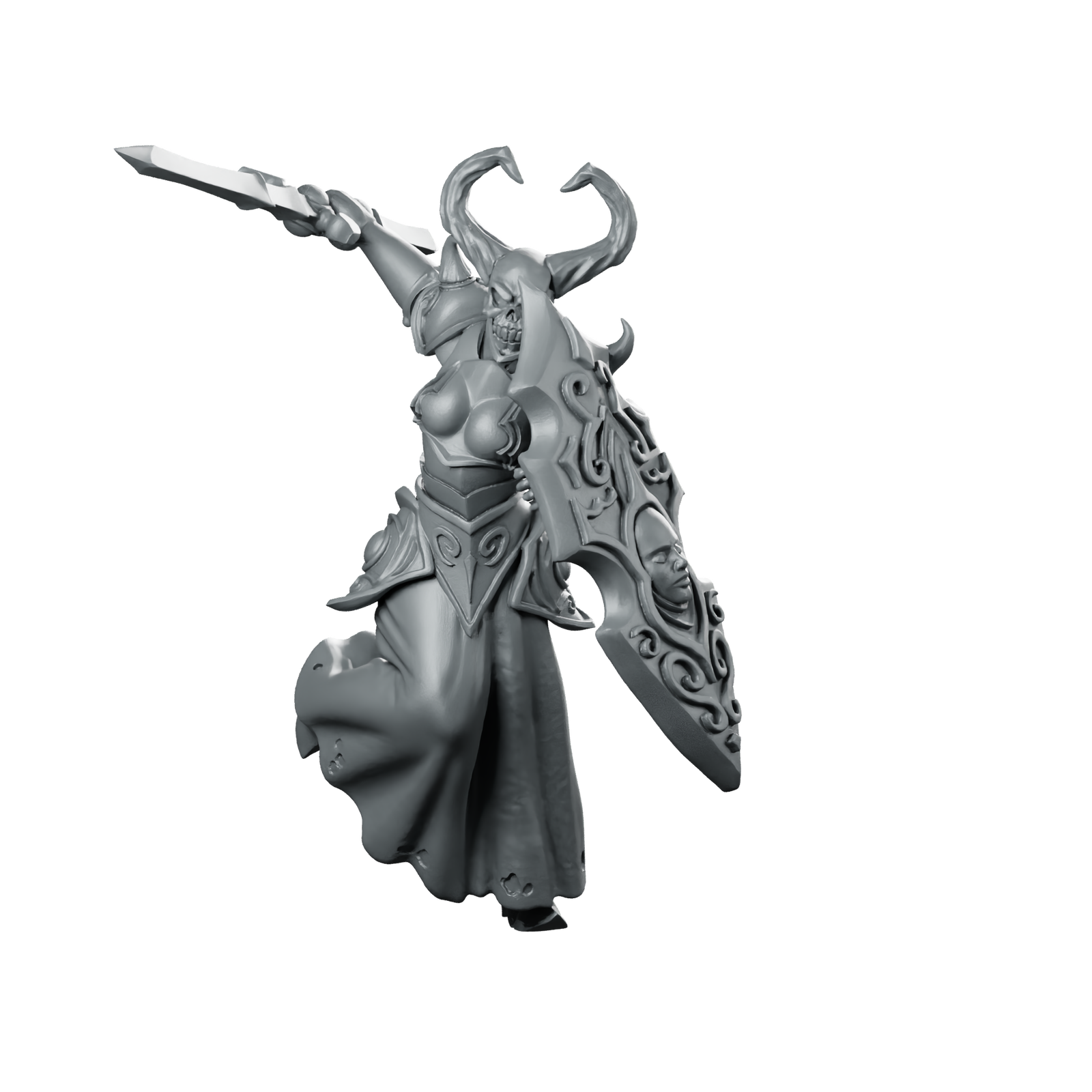 Black Heroines 2 Miniature Horned Skull Knight Miniature 360 Spin 01