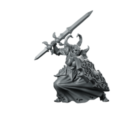 Black Heroines 3 Miniature Horned Demoness Sword Miniature 360 Spin 01