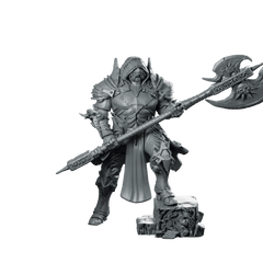 Black Knight Axe Miniature Armored Poleaxe Warrior - Haito - We Print Miniatures
