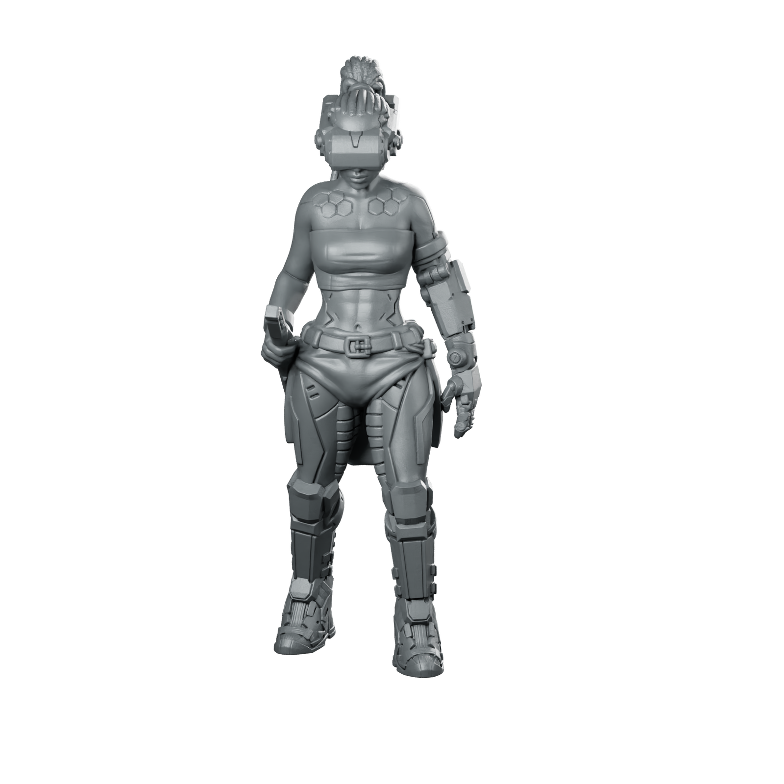 Black Witch 1V2 Miniature Female Operative Augmented Miniature 360 Spin 01