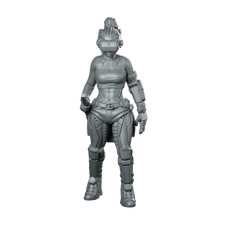Black Witch 1V2 Miniature Female Operative Augmented Miniature 360 Spin 01