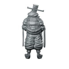 Black Magistrate Cyberpunk Miniature Undead Lawman Enforcer Miniature 360 Spin 01