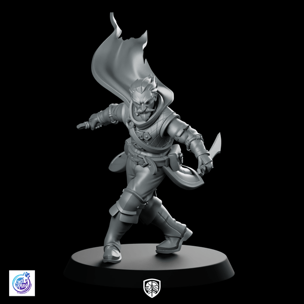 Blade Duelist Miniature Dynamic Dagger Rogue Fighter Character - CastNPlay - We Print Miniatures