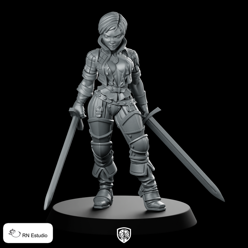Blademaster Daena Miniature Dual Sword Female Hero