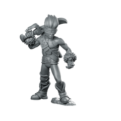 Blank Miniature Blindfolded Warrior Mercenary Hero RPG Miniature 360 Spin 01