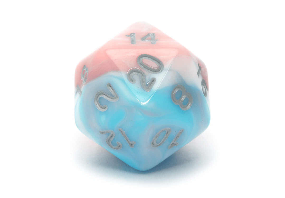 Blend Dice | Pink & Baby Blue - DiceRoll UK - We Print Miniatures
