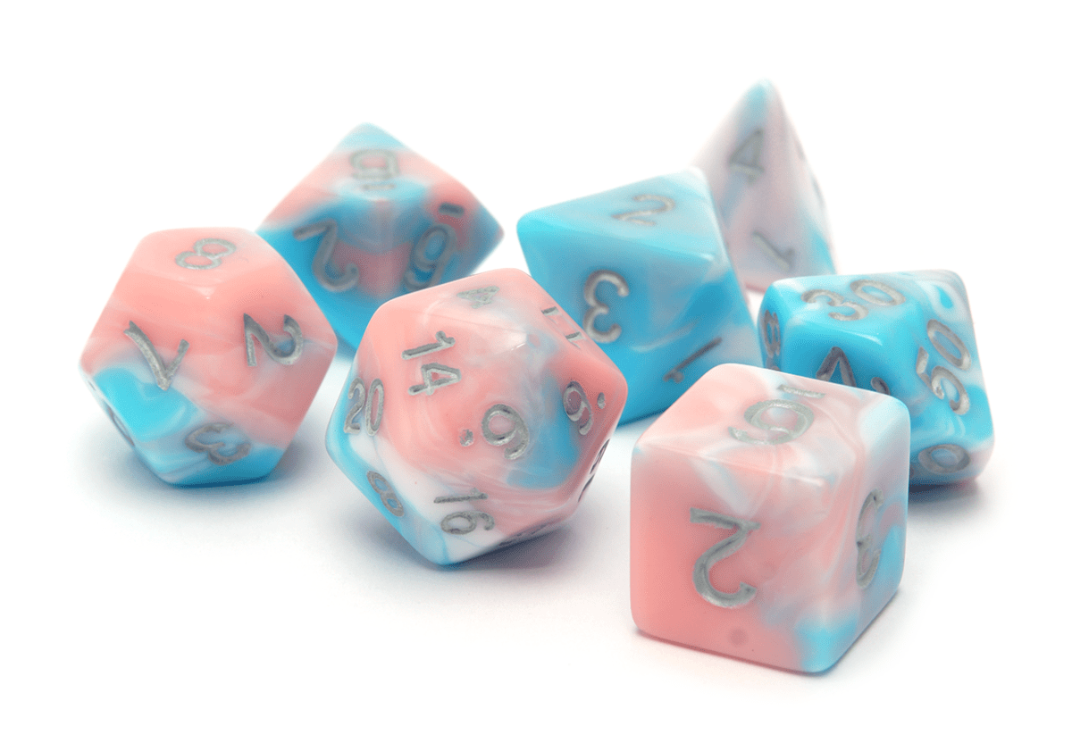 Blend Dice | Pink & Baby Blue - DiceRoll UK - We Print Miniatures