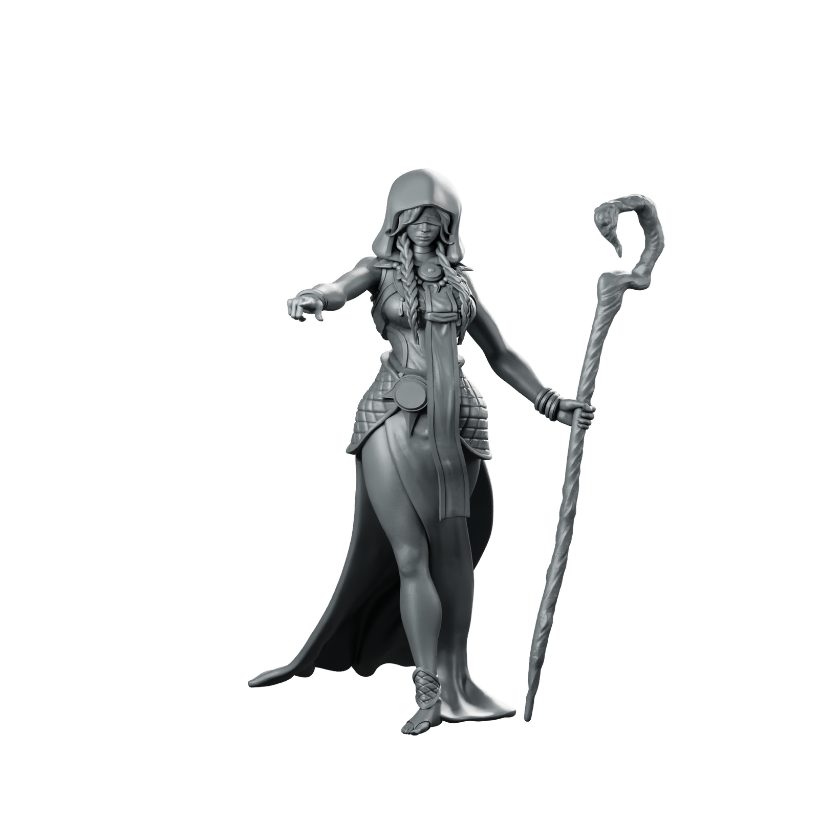 Blind Eve 32 Miniature Blind Seeress Sorceress Miniature 360 Spin 01