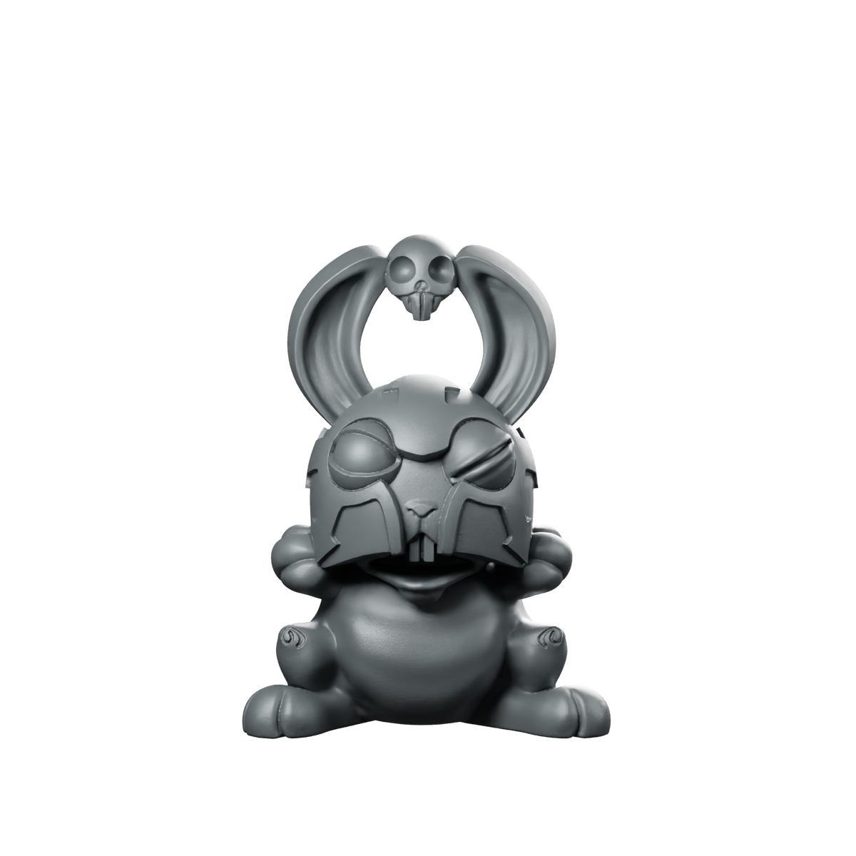 Blocker3 Miniature Armoured War Bunny Skull Miniature 360 Spin 01