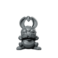 Blocker3 Miniature Armoured War Bunny Skull Miniature 360 Spin 01