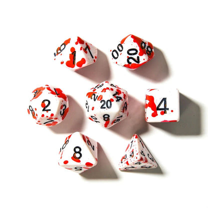 Blood Spatter | Acrylic Dice | 7 Piece Set - Tabletop Dominion - We Print Miniatures
