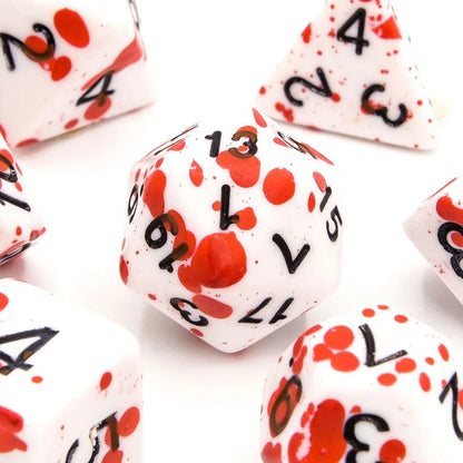 Blood Spatter | Acrylic Dice | 7 Piece Set - Tabletop Dominion - We Print Miniatures