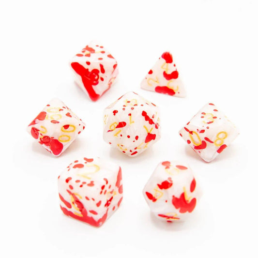 Bloodstained Ivory | Acrylic Dice | 7 Piece Set - Tabletop Dominion - We Print Miniatures