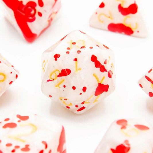 Bloodstained Ivory | Acrylic Dice | 7 Piece Set - Tabletop Dominion - We Print Miniatures