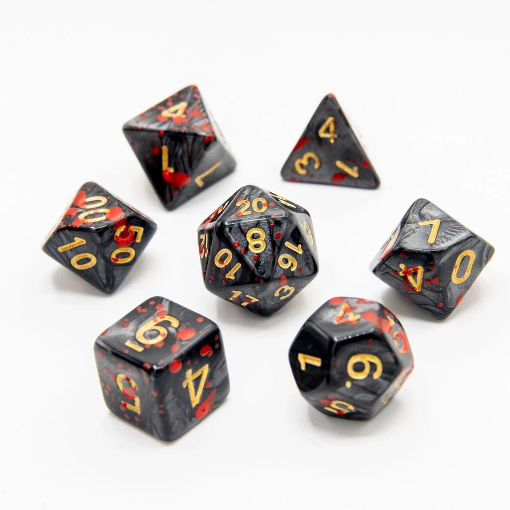 Bloodstained Relic | Acrylic Dice | 7 Piece Set - Tabletop Dominion - We Print Miniatures