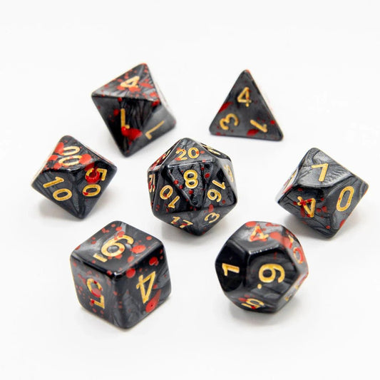 Bloodstained Relic | Acrylic Dice | 7 Piece Set - Tabletop Dominion - We Print Miniatures