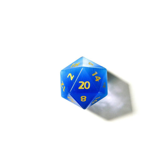 Blue Cats Eye | Natural Gemstone | 7 Piece Set - Tabletop Dominion - We Print Miniatures