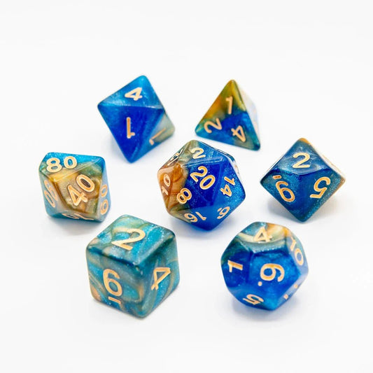 Blueberry Mango Spark | Acrylic Dice | 7 Piece Set - Tabletop Dominion - We Print Miniatures