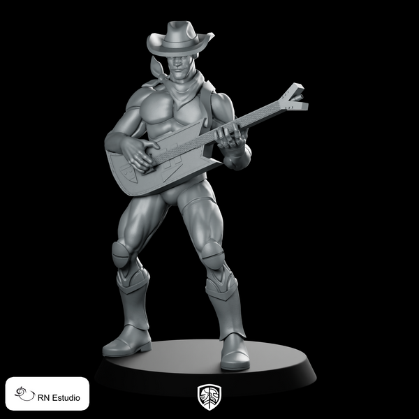Bluegrass Bard Miniature Guitar-Wielding Fantasy Tavern Hero