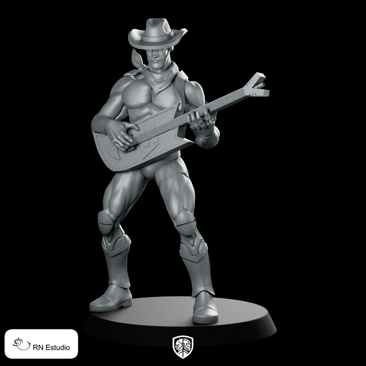 Bluegrass Bard Miniature Guitar-Wielding Fantasy Tavern Hero