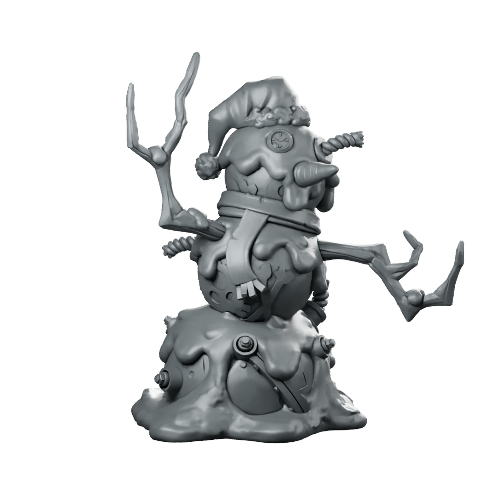 Bomb Snowman Miniature Explosive Winter Trap Construct Miniature 360 Spin 01