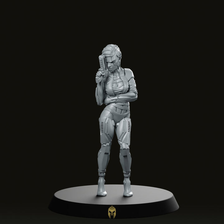 Bombshell Cyberpunk Miniature Stealth Operative Pistol Sci-Fi