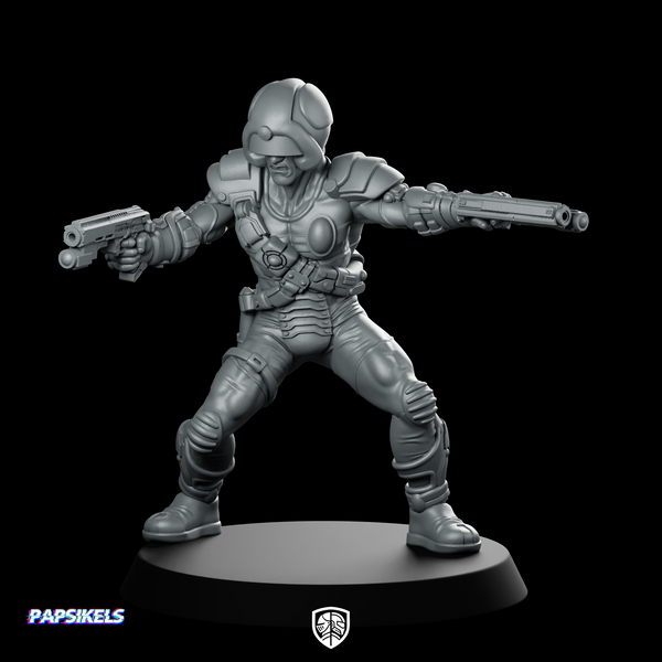 Bounty Hunter Meta Man Three Miniature Sci-Fi Gunslinger